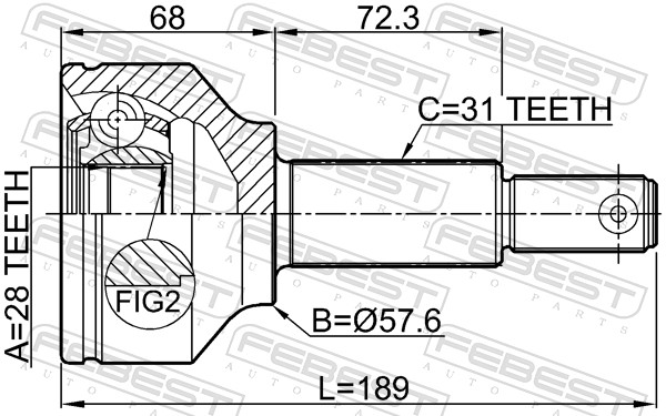 Kit giunti, Semiasse - 2110-TTF FEBEST