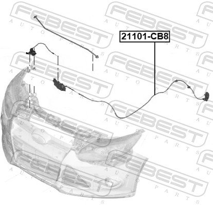 Bonnet Cable - 21101-CB8 FEBEST