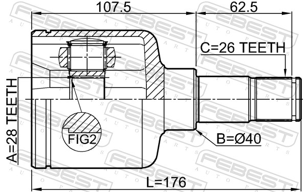 Joint Kit, drive shaft - 2111-CA220LH FEBEST