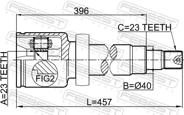 Joint Kit, drive shaft - 2111-CB316RH FEBEST