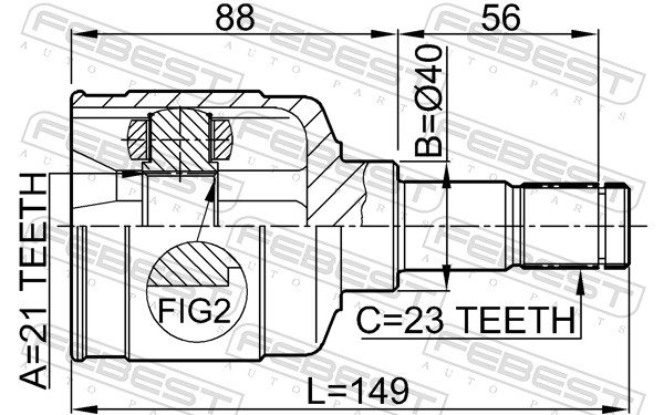 Joint Kit, drive shaft - 2111-FOCLH FEBEST