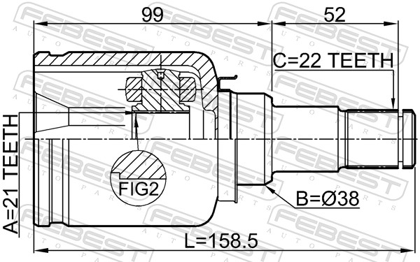 Joint Kit, drive shaft - 2111-FUSATLH FEBEST