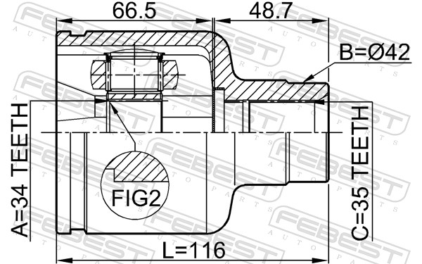 Joint Kit, drive shaft - 2111-GE30RH FEBEST