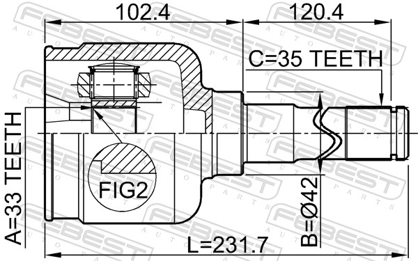 Joint Kit, drive shaft - 2111-GELH FEBEST