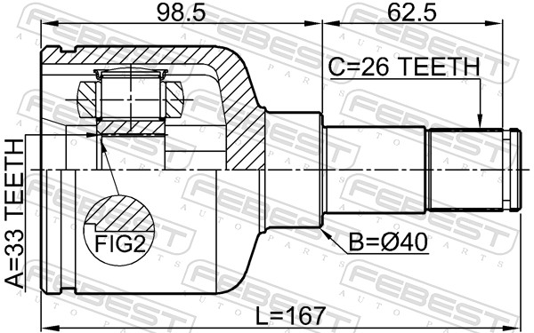 Joint Kit, drive shaft - 2111-GEMTLH FEBEST