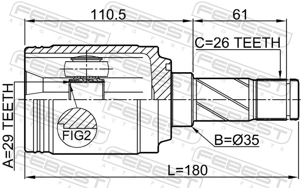 Joint Kit, drive shaft - 2111-KUGR FEBEST