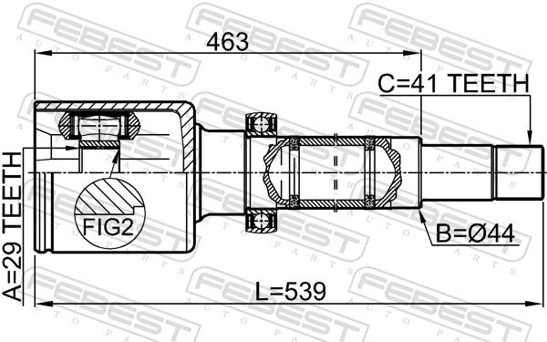 Kit giunti, Semiasse - 2111-TT9DRH FEBEST