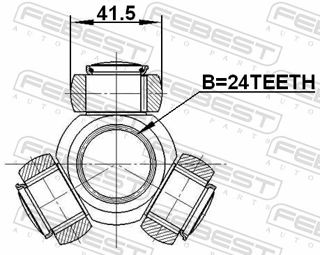 Tripod Hub, drive shaft - 2116-TC718TDCI FEBEST