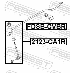 Rod/Strut, stabiliser - 2123-CA1R FEBEST