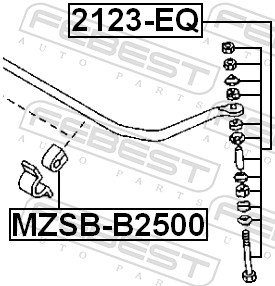 Rod/Strut, stabiliser - 2123-EQ FEBEST