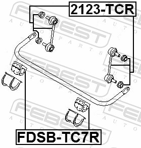 Rod/Strut, stabiliser - 2123-TCR FEBEST