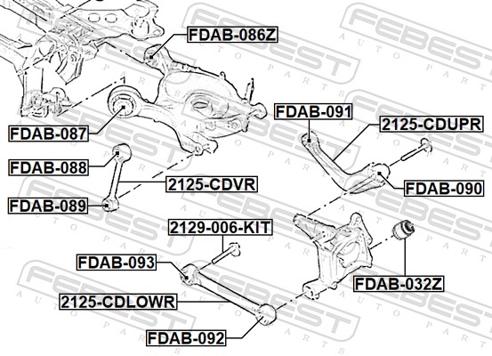 Track Control Arm - 2125-CDUPR FEBEST