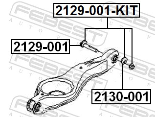 Болт регулировки развала колёс - 2129-001 FEBEST