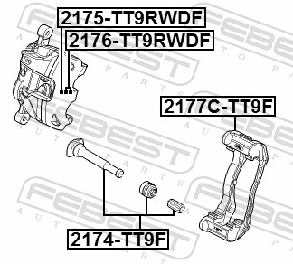 Guide Bolt, brake caliper - 2174-TT9F FEBEST