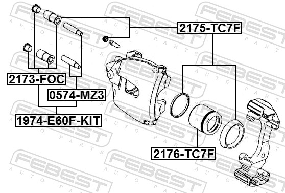Repair Kit, brake caliper - 2175-TC7F FEBEST