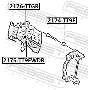 Поршень, корпус скобы тормоза - 2176-TTGR FEBEST