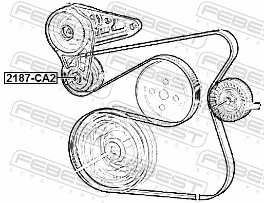 Tensioner Pulley, V-ribbed belt - 2187-CA2 FEBEST