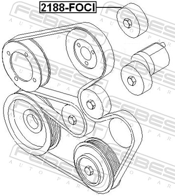 Deflection/Guide Pulley, V-ribbed belt - 2188-FOCI FEBEST
