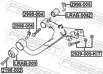 Bolt, wishbone - 2198-002 FEBEST