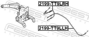 Cable, parking brake - 2199-TT9LLH FEBEST