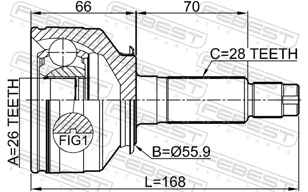 Kit giunti, Semiasse - 2210-SORBL FEBEST