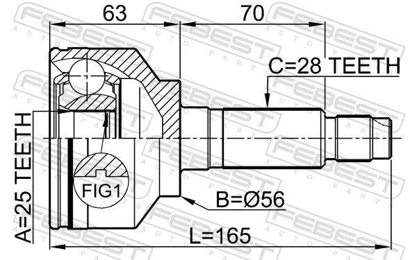 Kit giunti, Semiasse - 2210-SOR FEBEST
