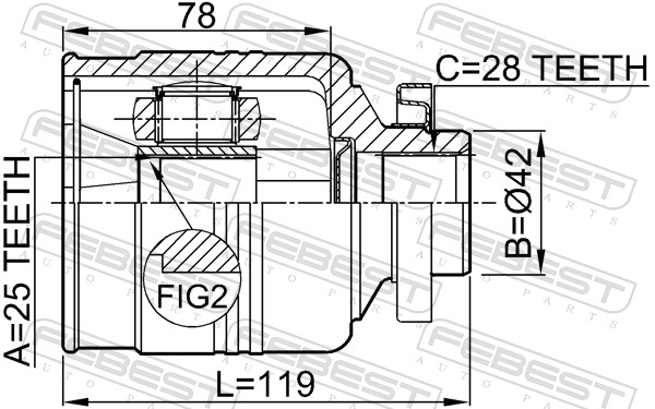 Kit giunti, Semiasse - 2211-SORRH FEBEST