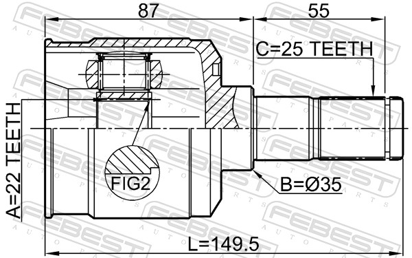 Joint Kit, drive shaft - 2211-SORR FEBEST