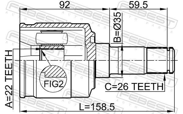 Joint Kit, drive shaft - 2211-SPAMTLH FEBEST