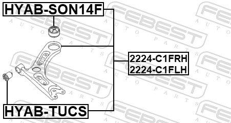 Track Control Arm - 2224-C1FRH FEBEST