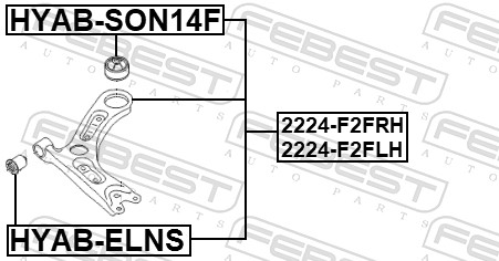 Track Control Arm - 2224-F2FRH FEBEST
