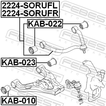 Track Control Arm - 2224-SORUFR FEBEST