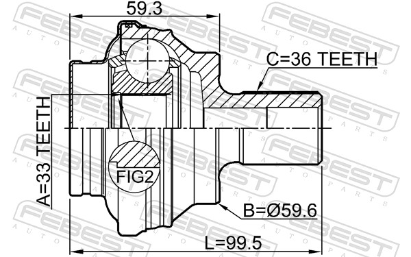 Kit giunti, Semiasse - 2310-CCR FEBEST