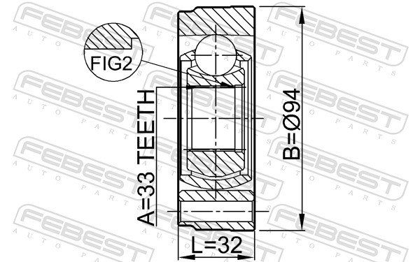 Kit giunti, Semiasse - 2311-GV FEBEST