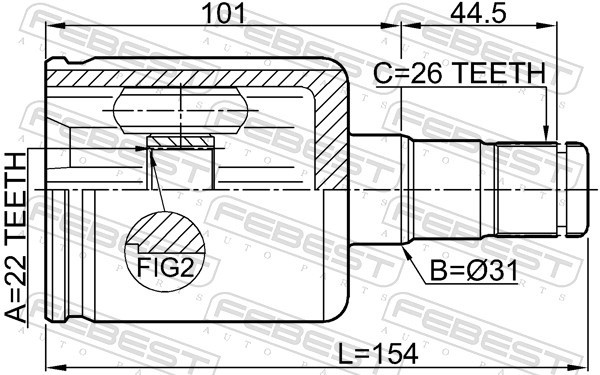 Joint Kit, drive shaft - 2311-PV FEBEST