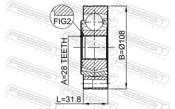 Joint Kit, drive shaft - 2311-T5 FEBEST