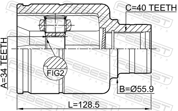 Joint Kit, drive shaft - 2311-TATRH FEBEST