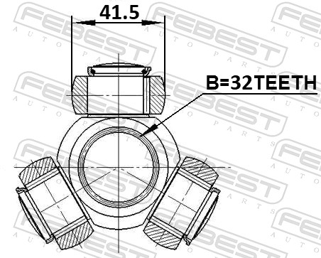 Tripod Hub, drive shaft - 2316-030 FEBEST