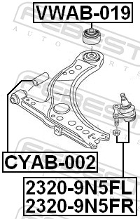 Ball Joint - 2320-9N5FR FEBEST
