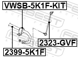 Rod/Strut, stabiliser - 2323-GVF FEBEST