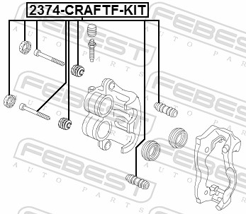 Perno di guida, Pinza freno - 2374-CRAFTF-KIT FEBEST