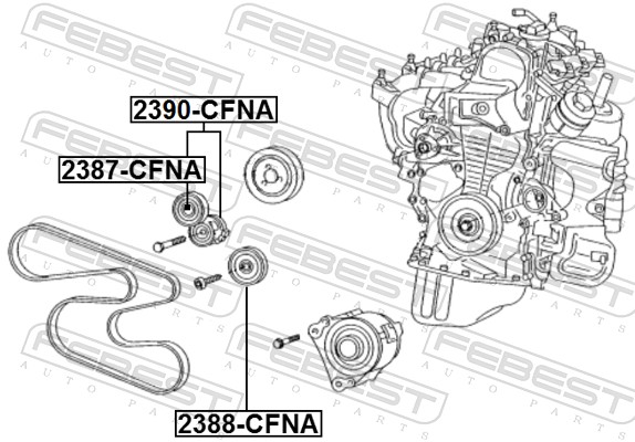 Belt Tensioner, V-ribbed belt - 2390-CFNA FEBEST