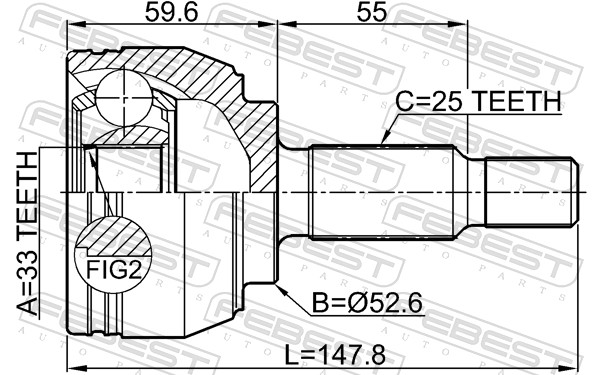Joint Kit, drive shaft - 2410-DUST FEBEST
