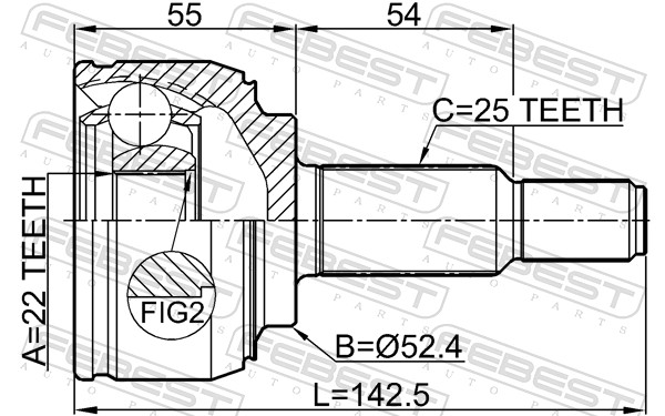 Joint Kit, drive shaft - 2410-SCENII FEBEST