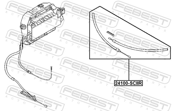 Cable, parking brake - 24100-SCIIR FEBEST