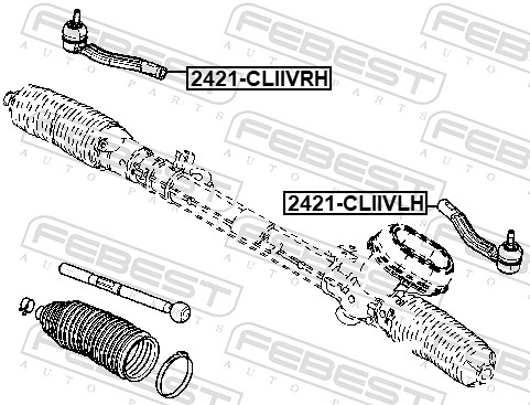 Наконечник поперечной рулевой тяги - 2421-CLIIVLH FEBEST
