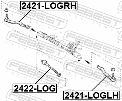 Осевой шарнир, рулевая тяга - 2422-LOG FEBEST