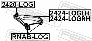 Track Control Arm - 2424-LOGLH FEBEST