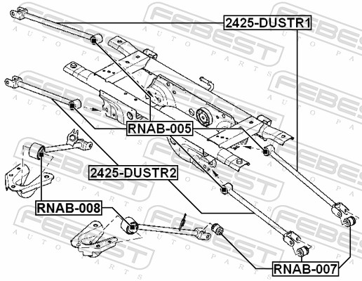 vikšro valdymo svirtis - 2425-DUSTR1 FEBEST