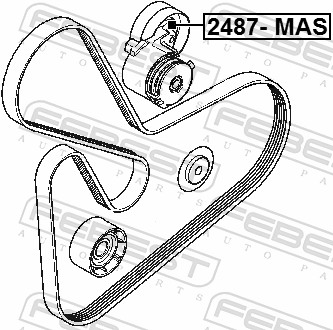 Tensioner Pulley, V-ribbed belt - 2487-MAS FEBEST